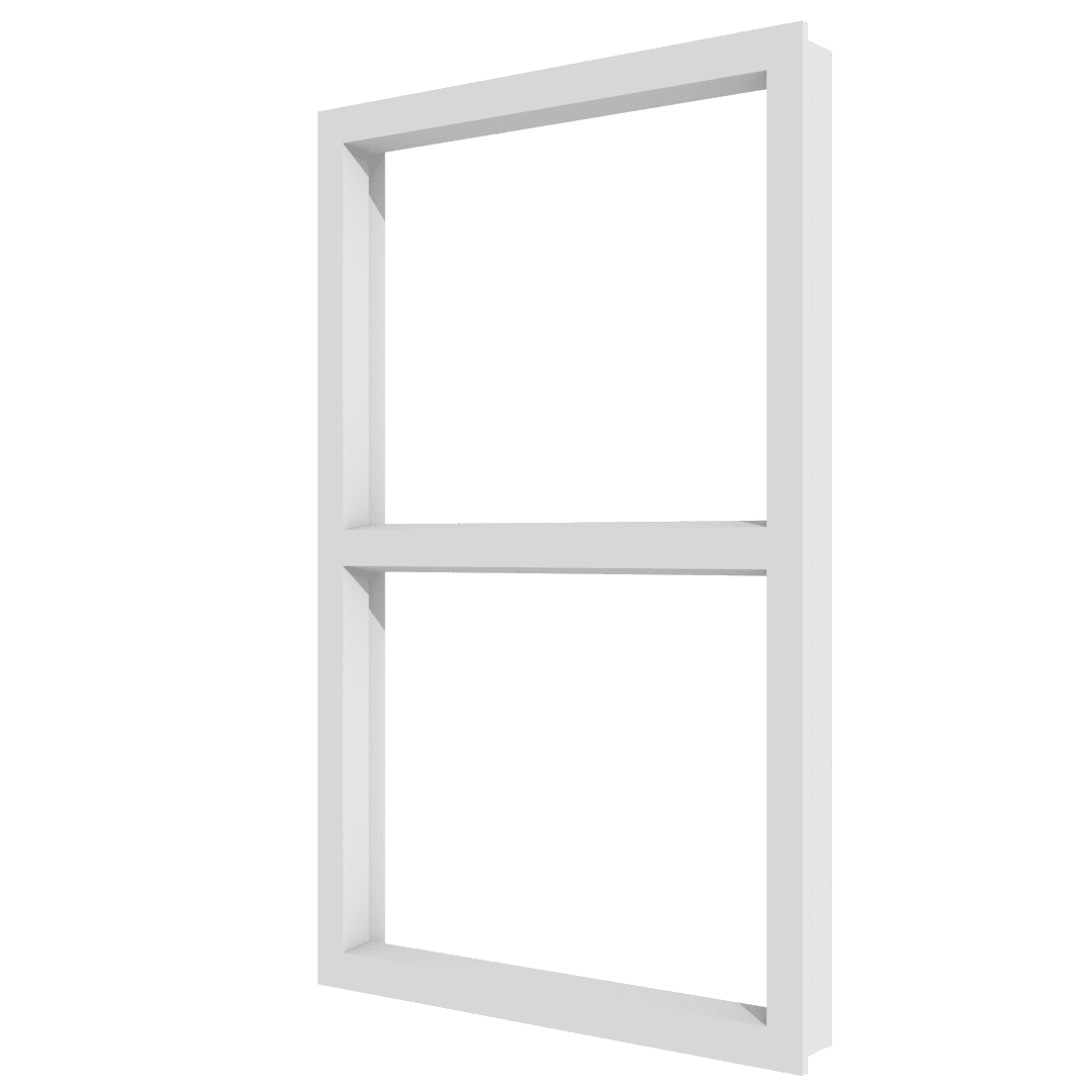 PVC vast raam 2 vakken verticaal